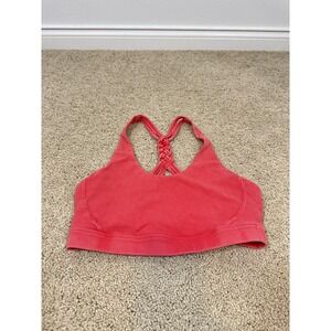 SOUL Cycle Sports Bra Womens Medium Pink Braided Strappy Racerback Athletic Yoga